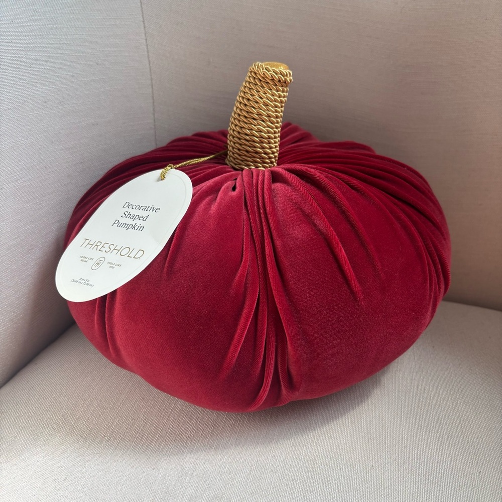 Threshold Decorative Shaped Velvet Pumpkin Pillow